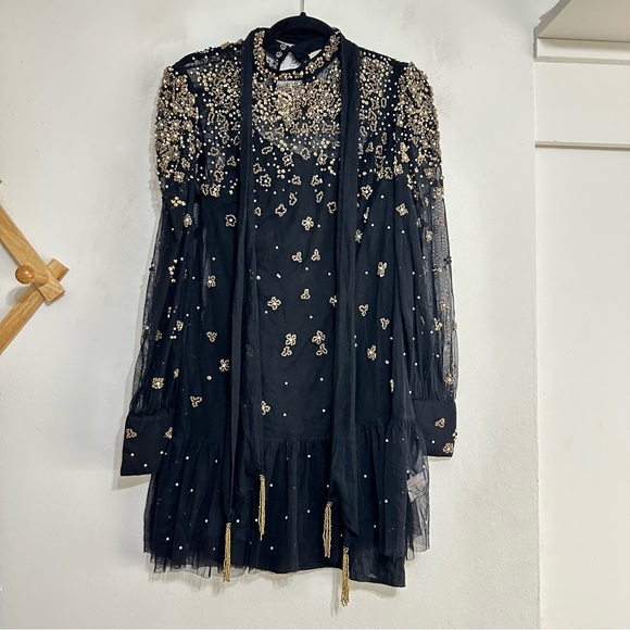 Farm Rio Embroidered Tulle Overlay Mini Dress, Size M - Picture 6 of 11